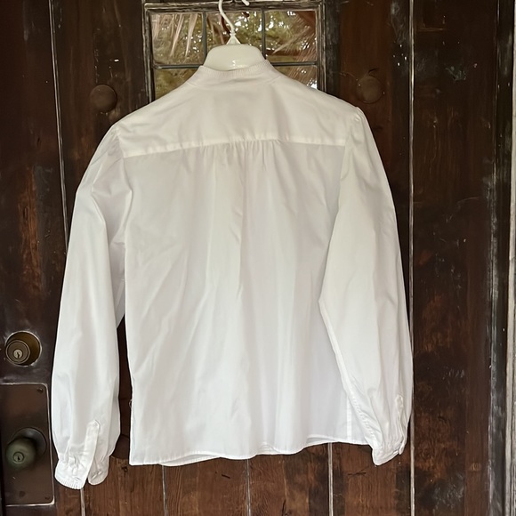 Vintage Bryn Connelly | Stand Collar Blouse w/ pleated front Puff Sleeves - Picture 2 of 11